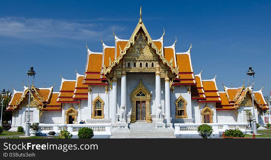 Ornate marble temple in Bangkok