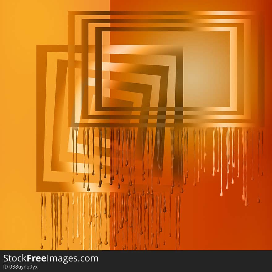 Square orange striped decorative background. Square orange striped decorative background