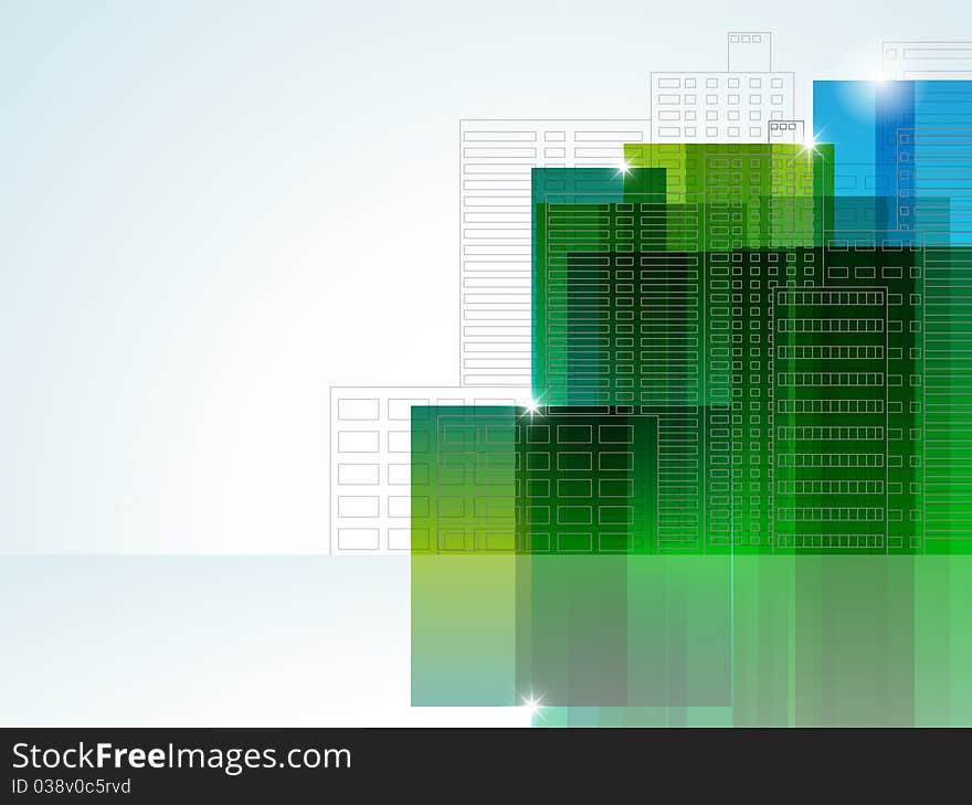 Vector picture with abstract buildings. Vector picture with abstract buildings