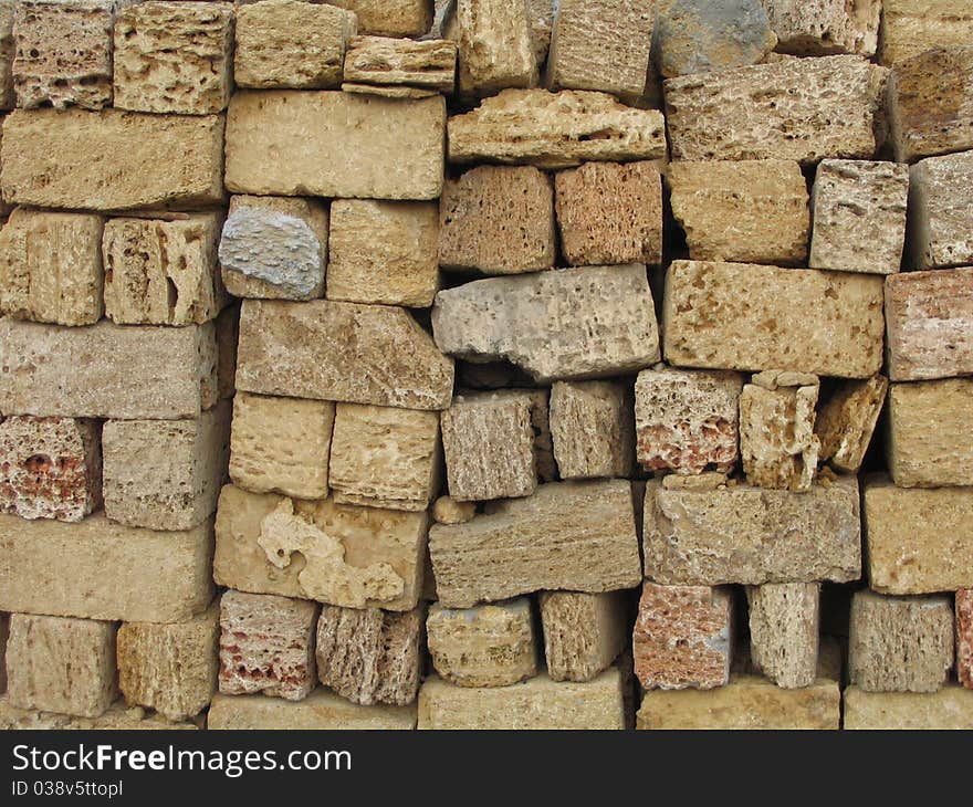 Background: accurately combined Bricks from crude clay