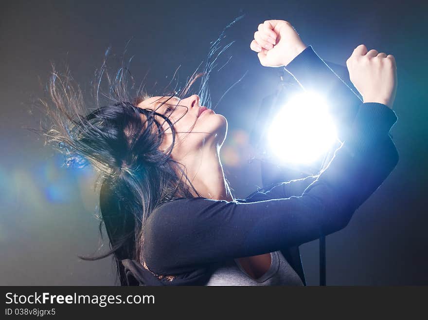 Girl enjoys music