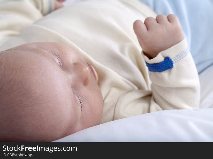 Little baby lying on the bed. Little baby lying on the bed