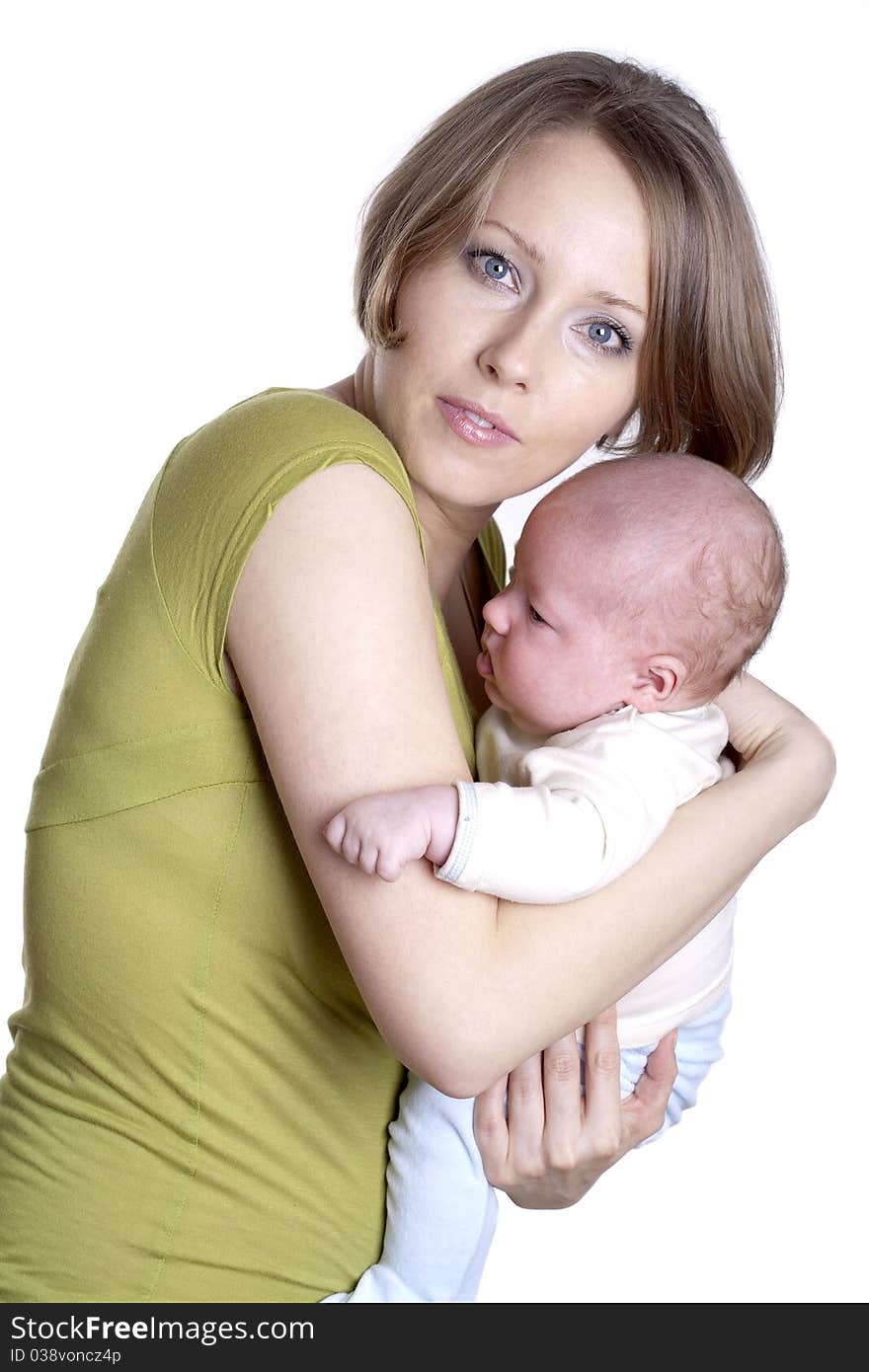 Little baby boy with mom