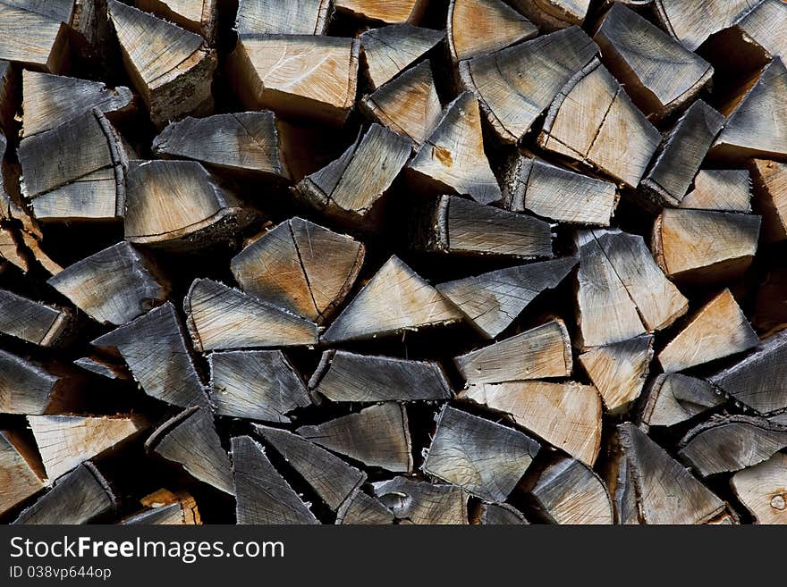 Details of a pile of wood. Details of a pile of wood