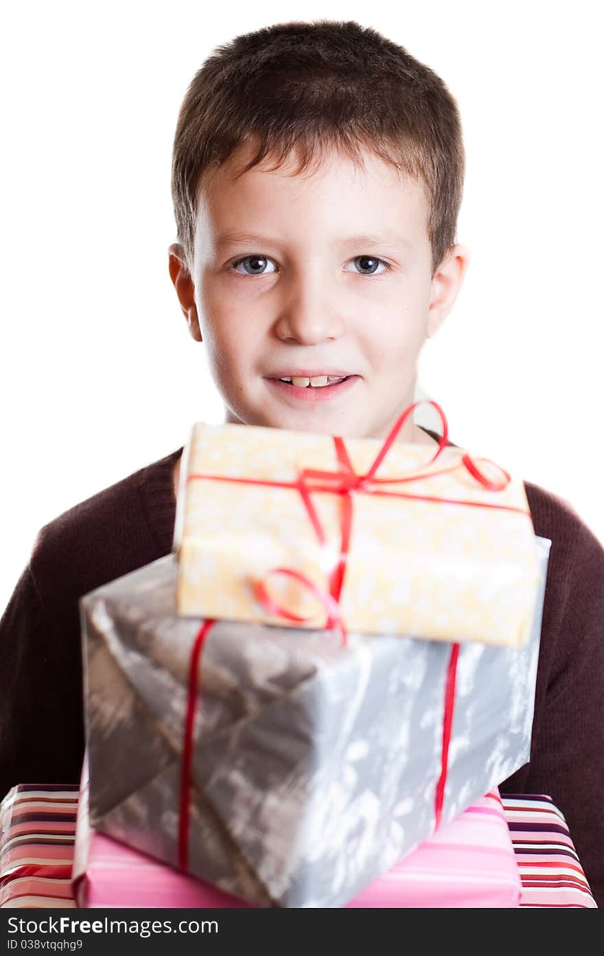 Boy with gifts