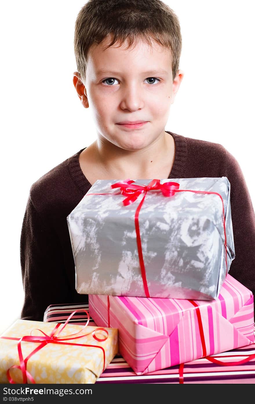 Boy with gifts