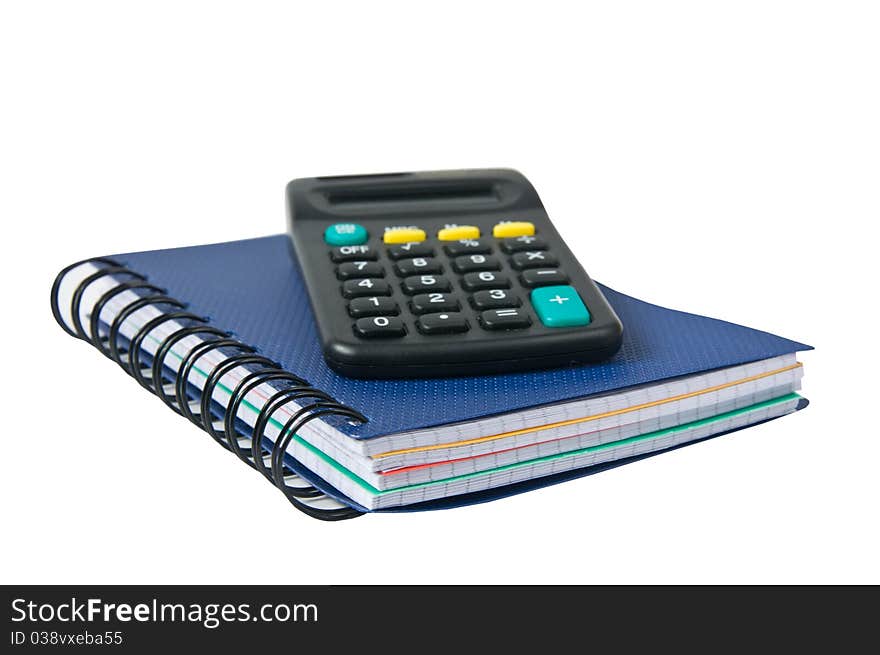 Notebook and calculator