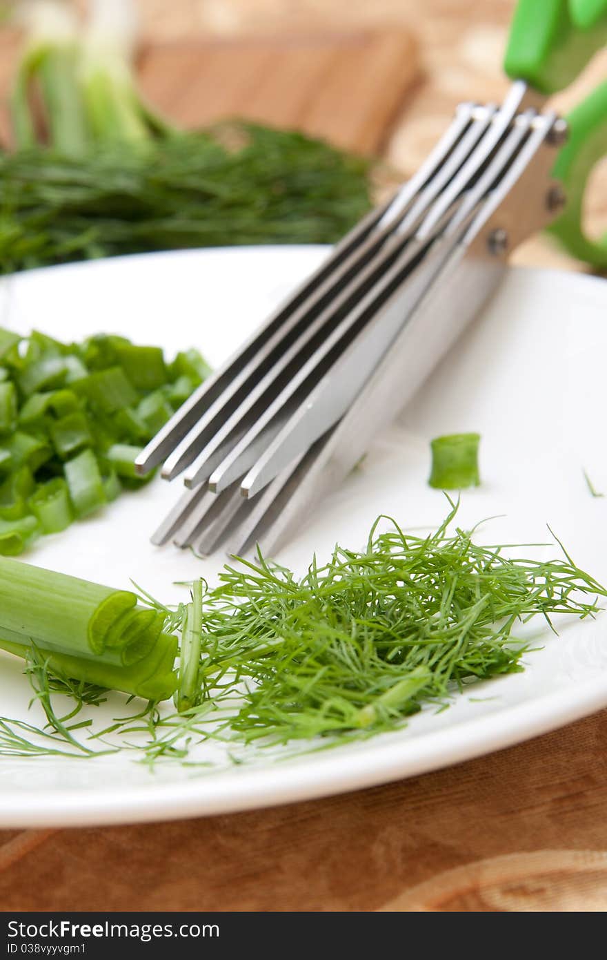 Culinary scissors for chopping greens