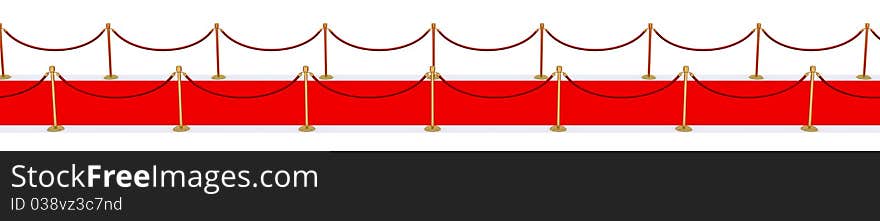 Red carpet with gold stanchions