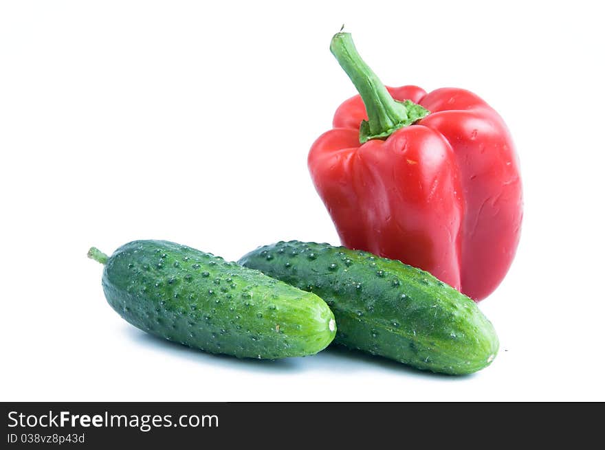 Cucumber and sweet pepper