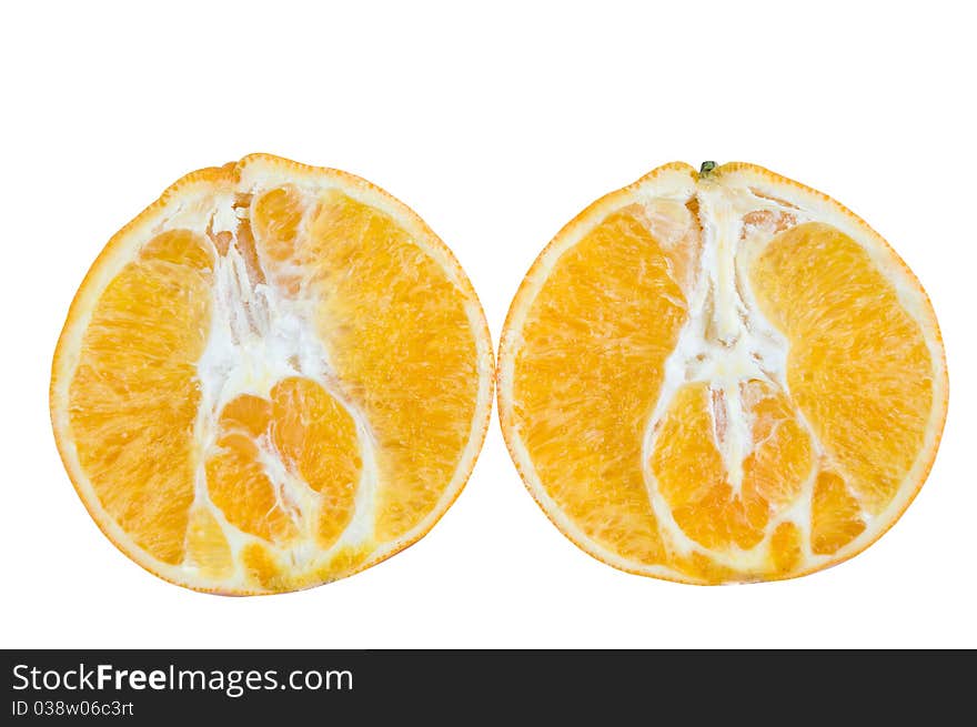 Oranges isolated on white background