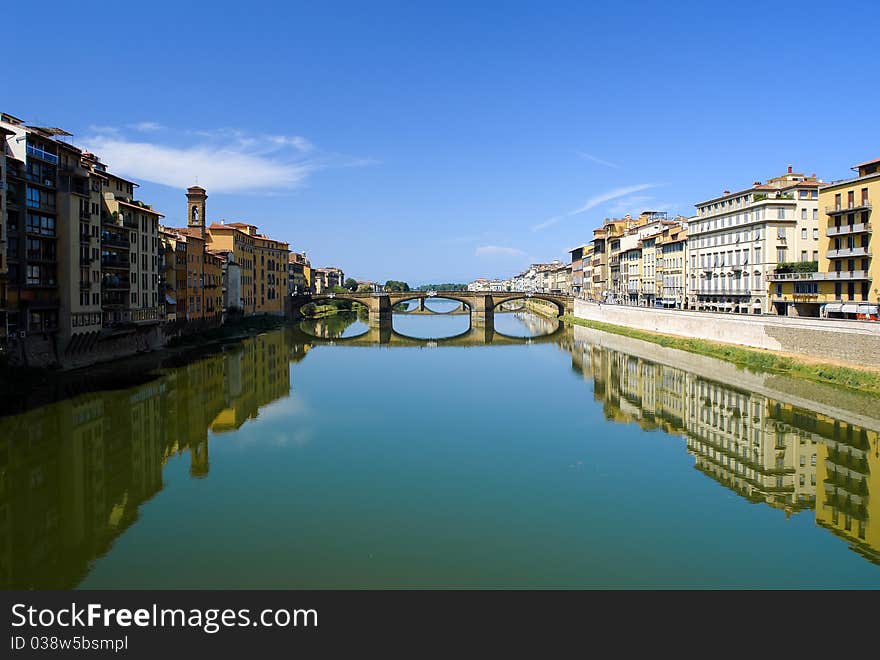 Arno River In Florence.