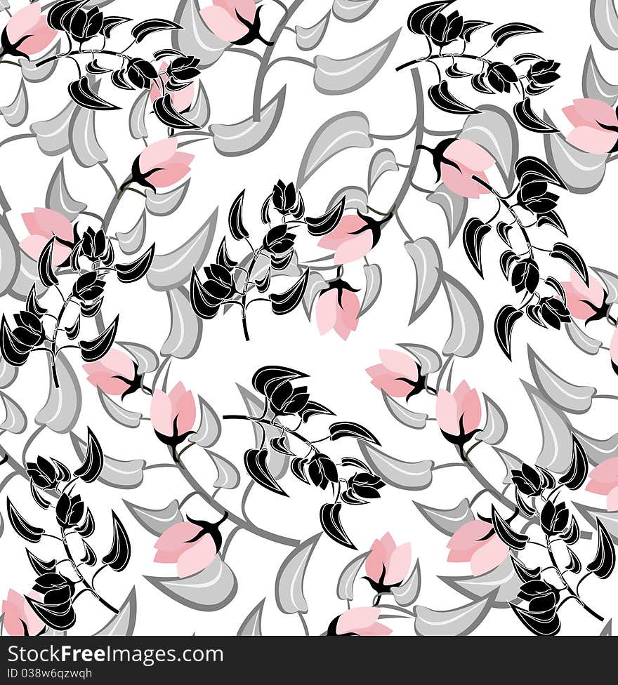 Beautiful background with florets for a seamless pattern