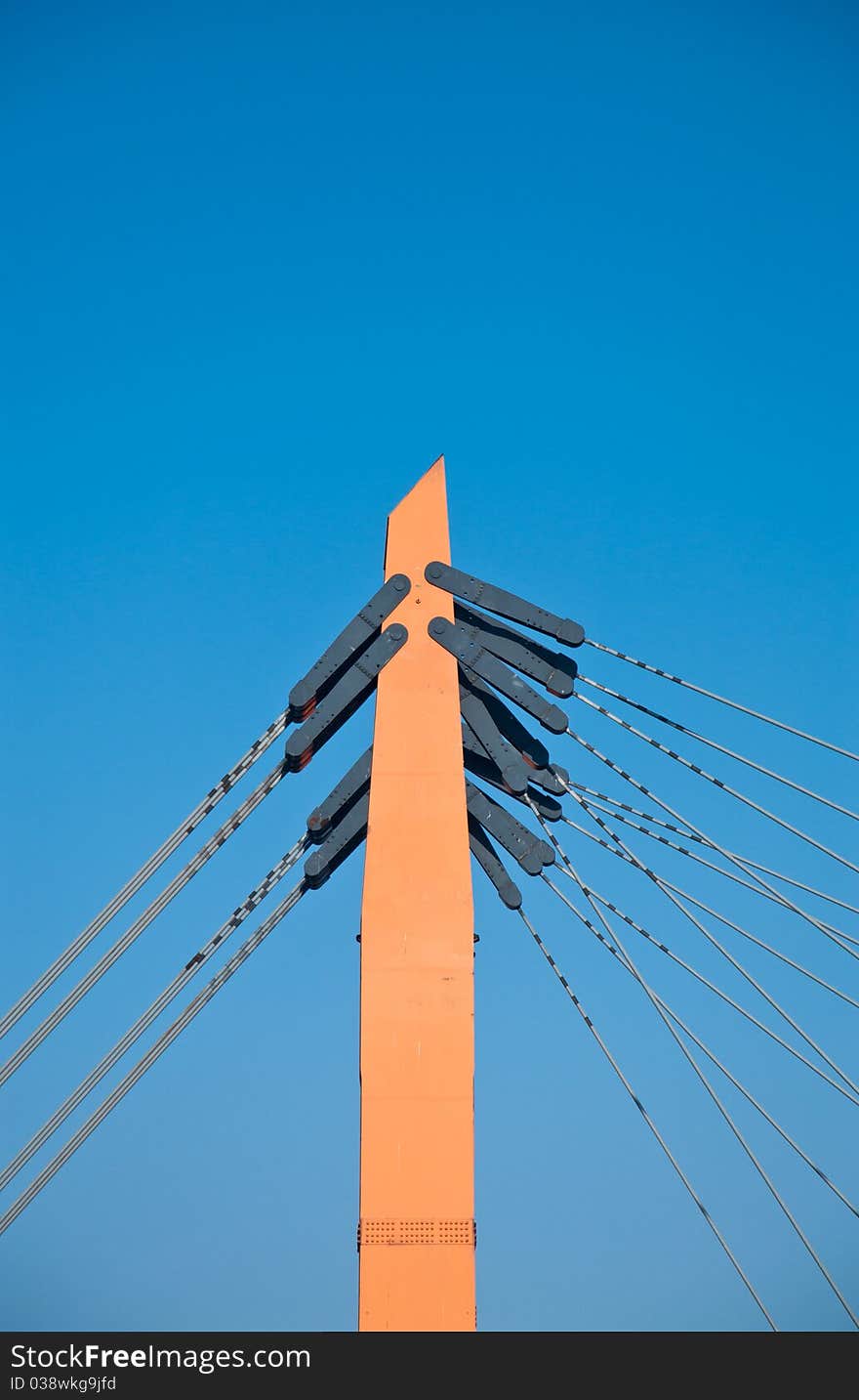 Pillar of cable-stayed bridge in the port of Odessa. Pillar of cable-stayed bridge in the port of Odessa