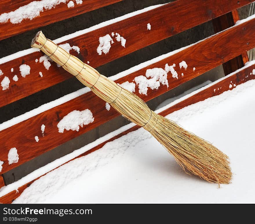 Broom In The Snow.