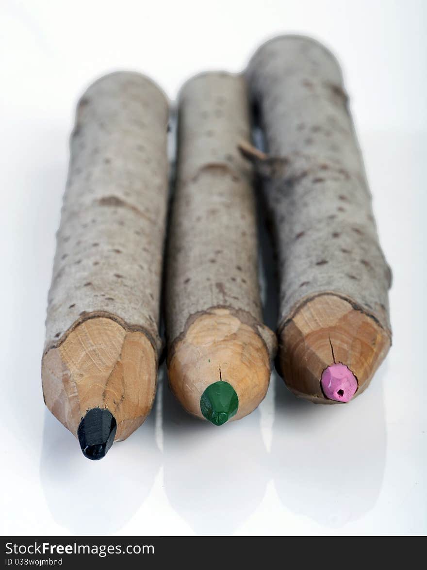 Crayons Made Of A Whole Branch