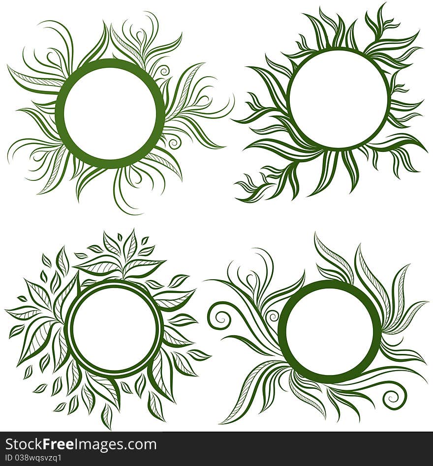 Vector Set Of Leafs Frames