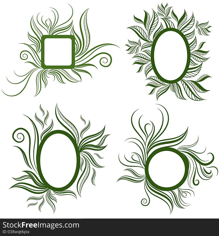 Vector Set Of Leafs Frames