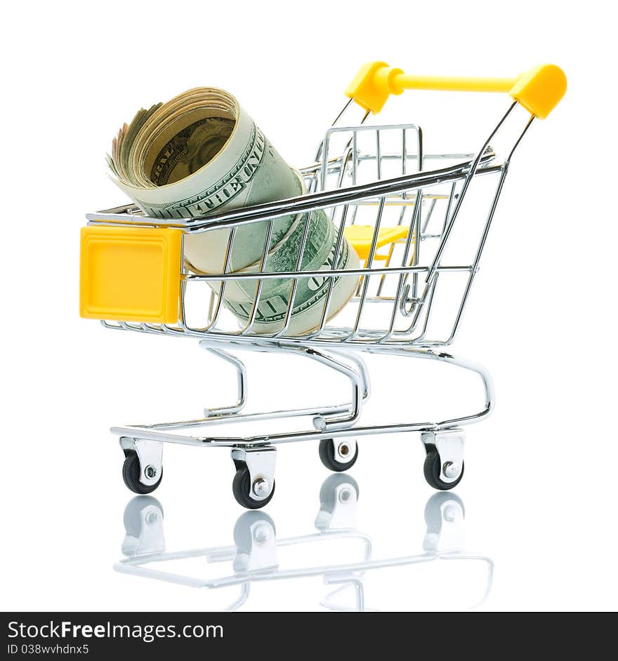 Dollars in the shopping cart