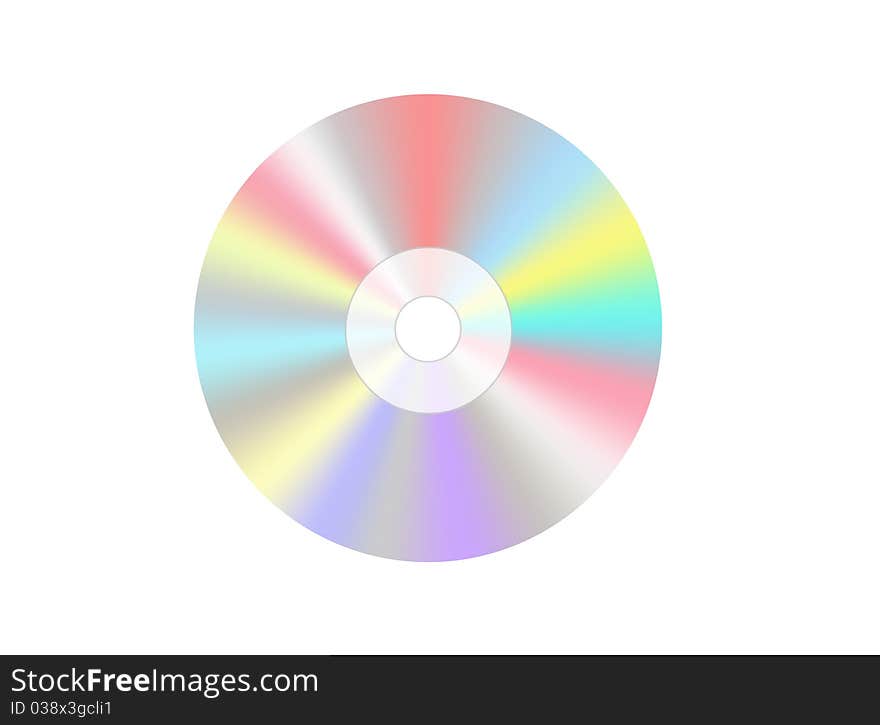 Single disc cd dvd isolated on white