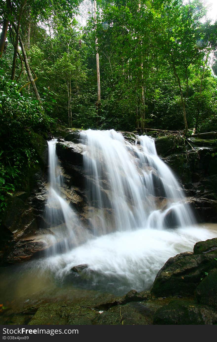 Waterfall in a Malaysian Forest. Waterfall in a Malaysian Forest.