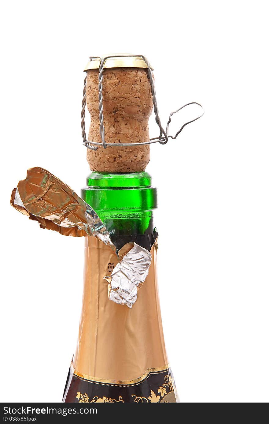 Detail of champagne bottle