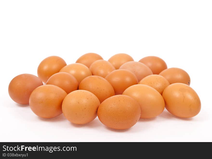 Eggs isolated on white background