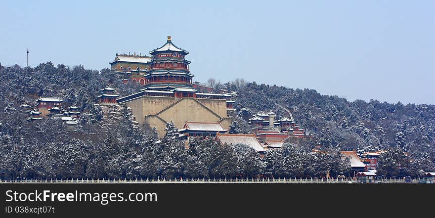 The snowscape of Summer Palace,beijing ,china.