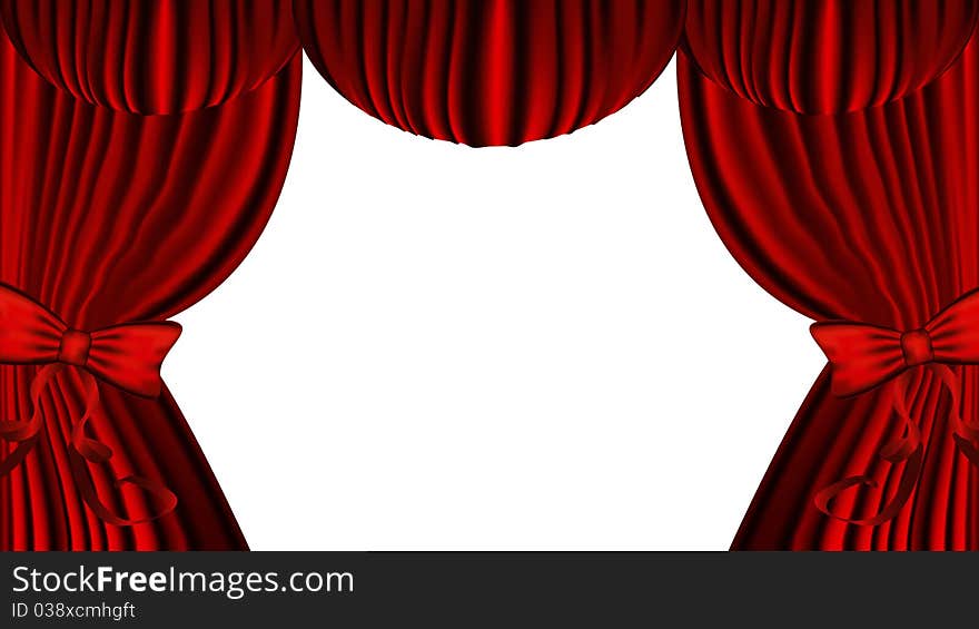 Red stage Theater Curtain background. Red stage Theater Curtain background