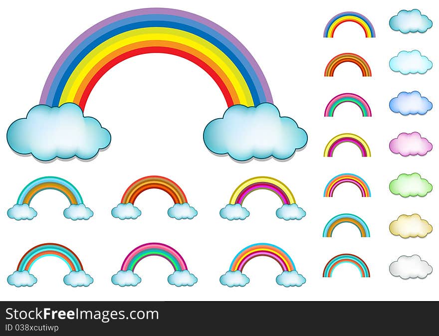 Rainbow set isolated on white background