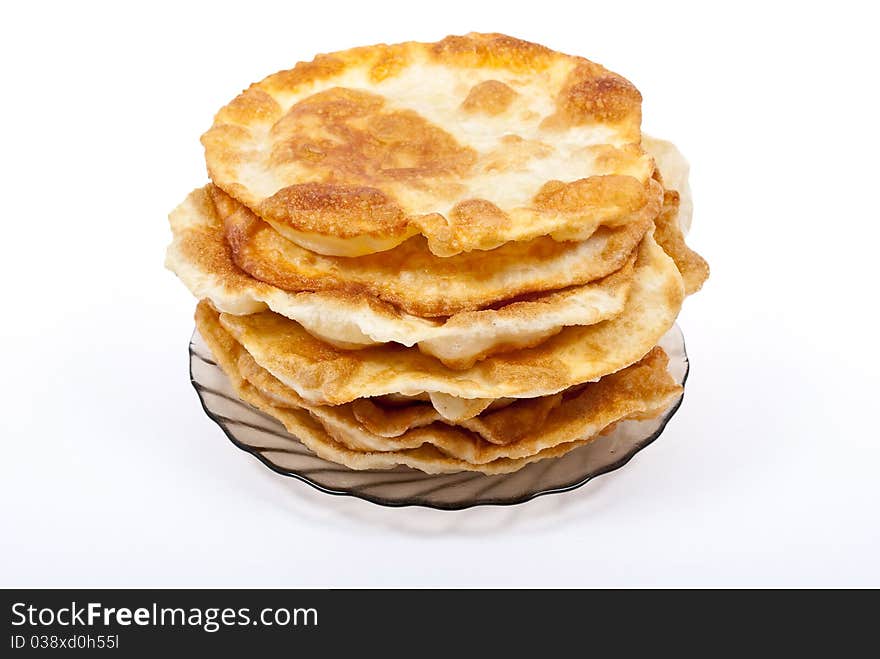 Stack of pancakes on the plate