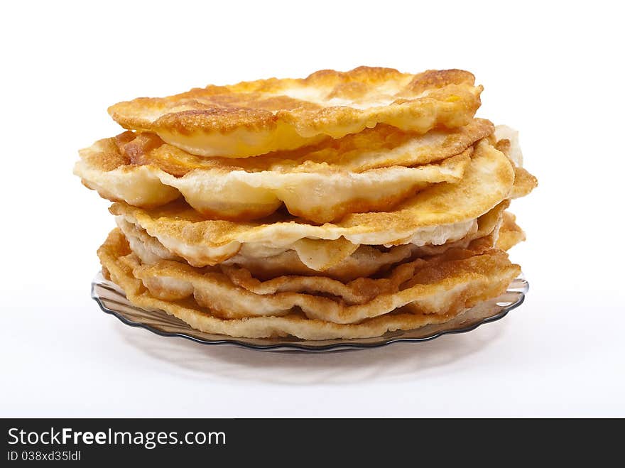 Stack of pancakes on the plate