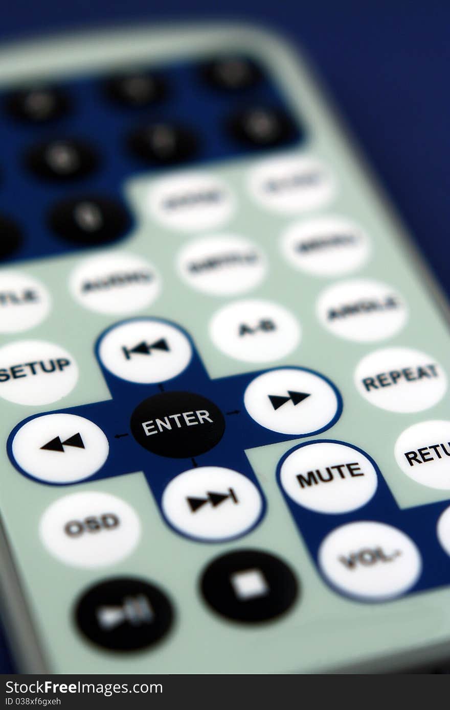 Detail of enter key on remote control