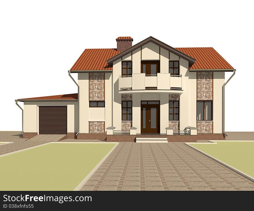 3d architectural sketch of house. 3d architectural sketch of house