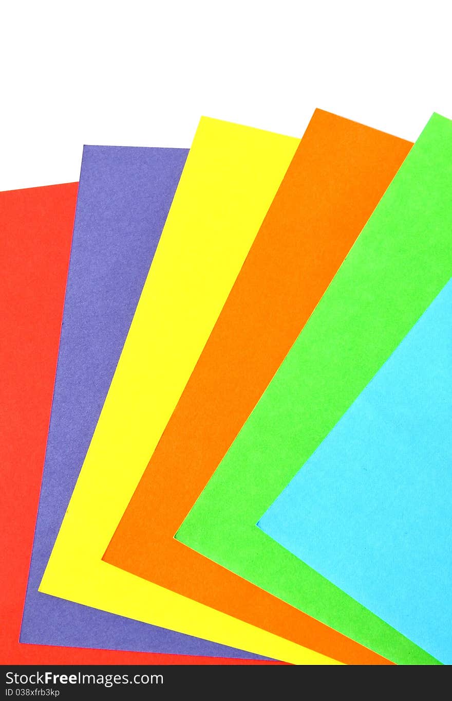 Colorful paper set isolated on white background