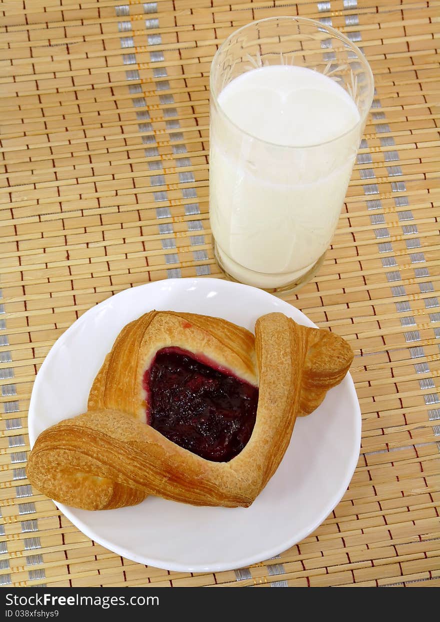 Fruit Puff Pastry With Milk.