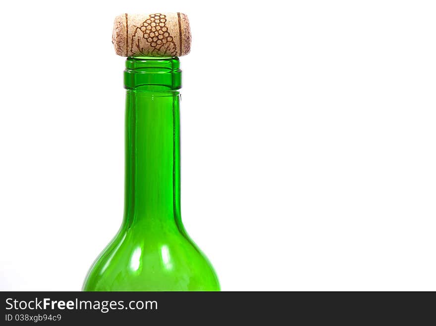 Wine bottle on white background