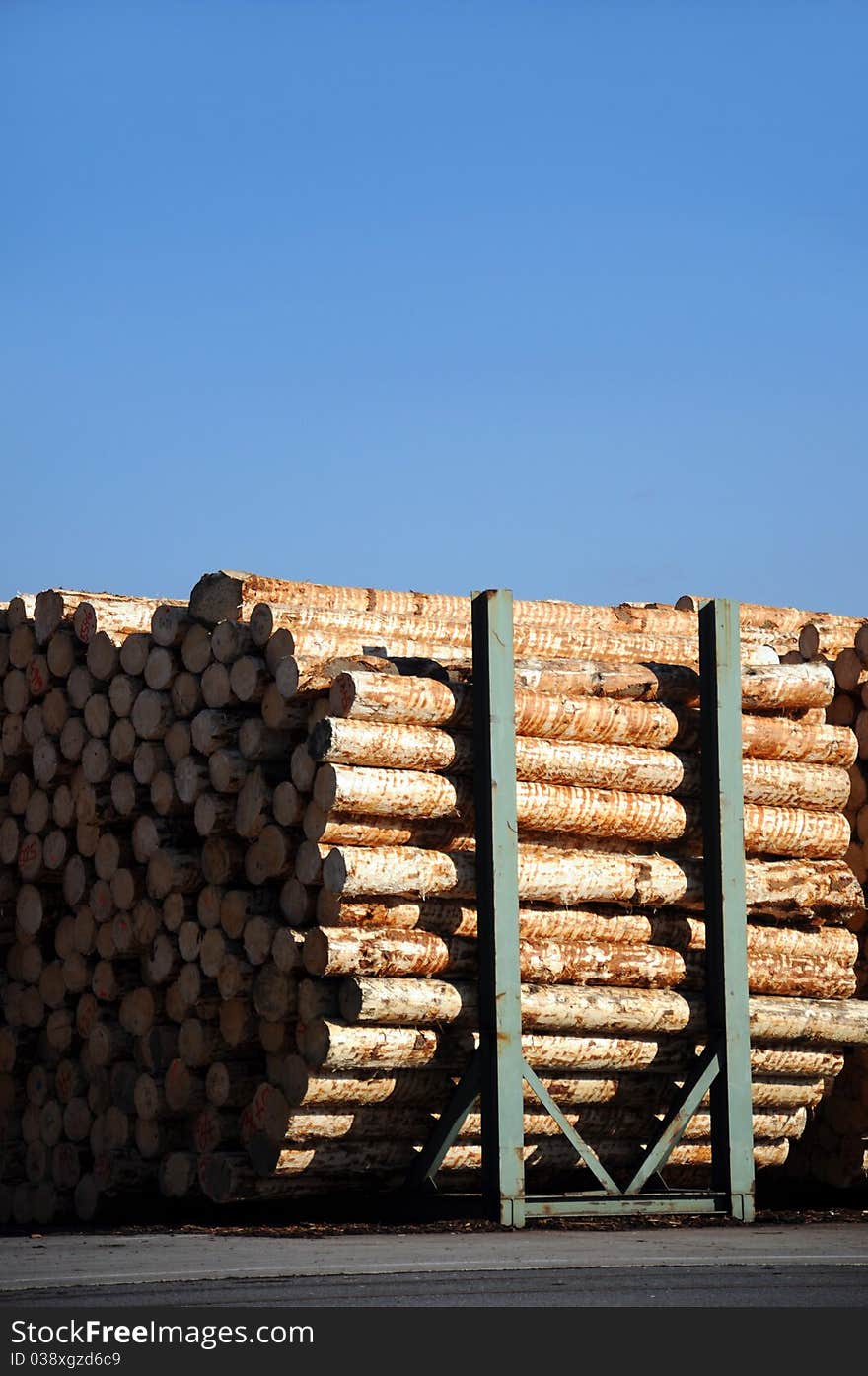 Smoking stack of saw mill factory in ostrava