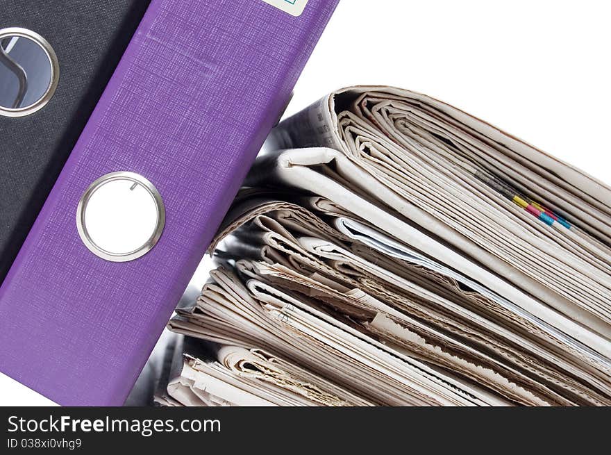 Office folders isolated on the white background