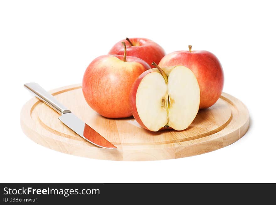 Red apple isolated on the white background