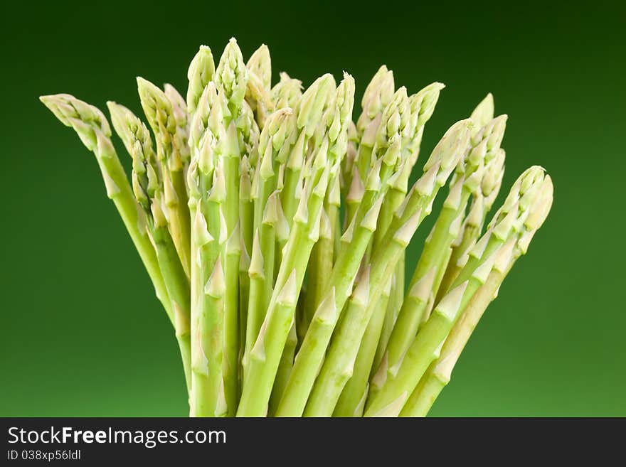 Asparagus on a green