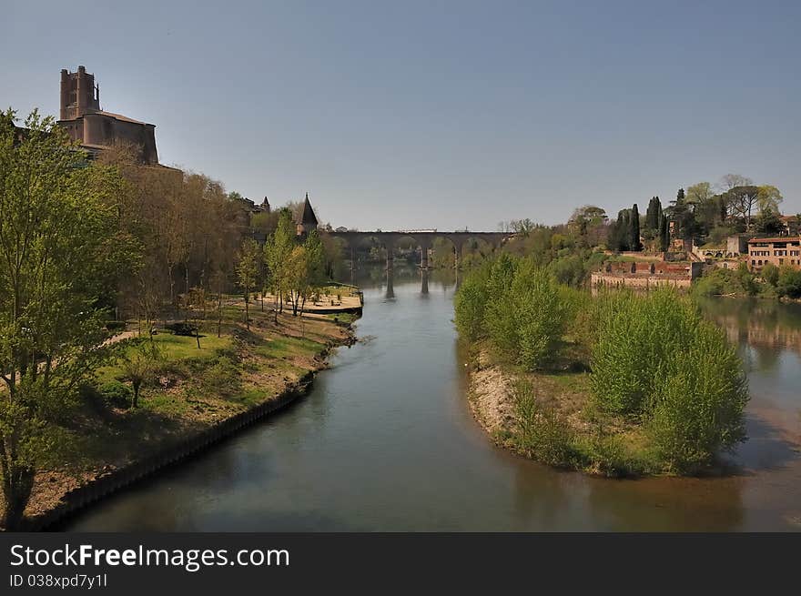 The idyllic tract of a river. The idyllic tract of a river