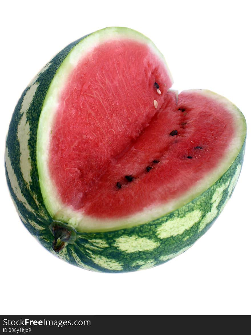 Isolated ripe watermelon