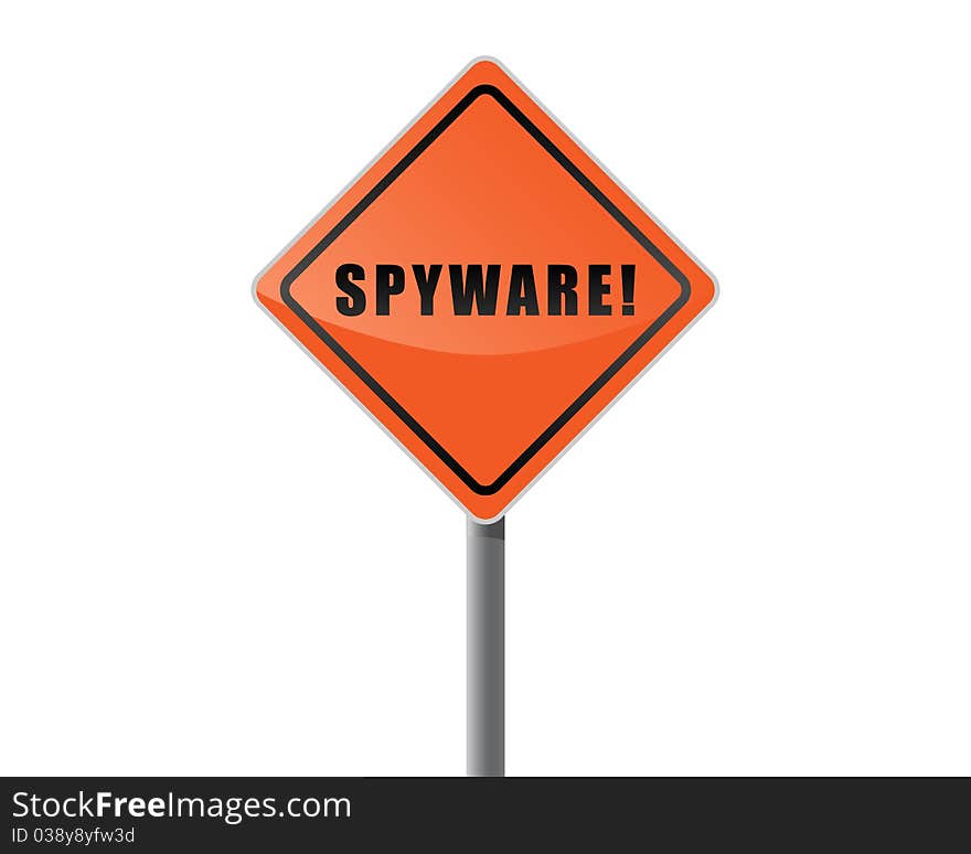 Signpost orange text spyware vector. Signpost orange text spyware vector.