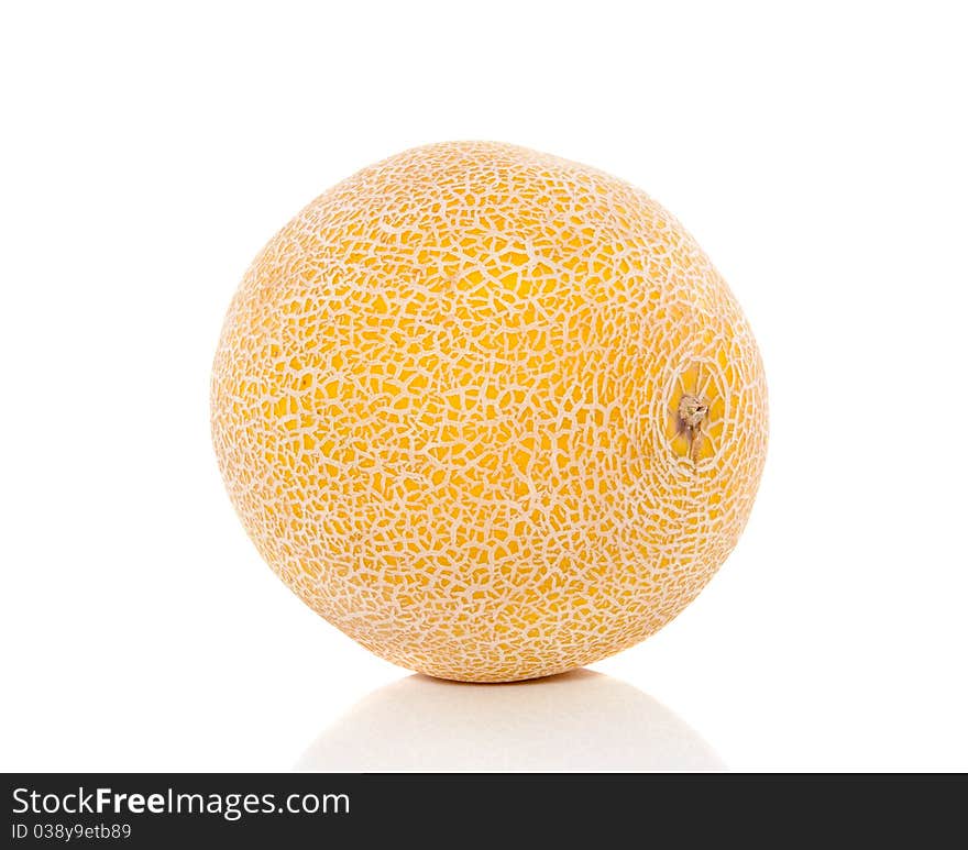 A yellow fresh melon isolated over white