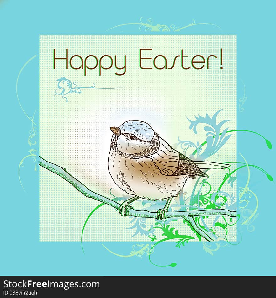 Happy easter bird