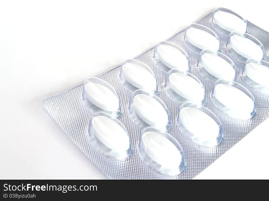 Blister pack of pills isolated