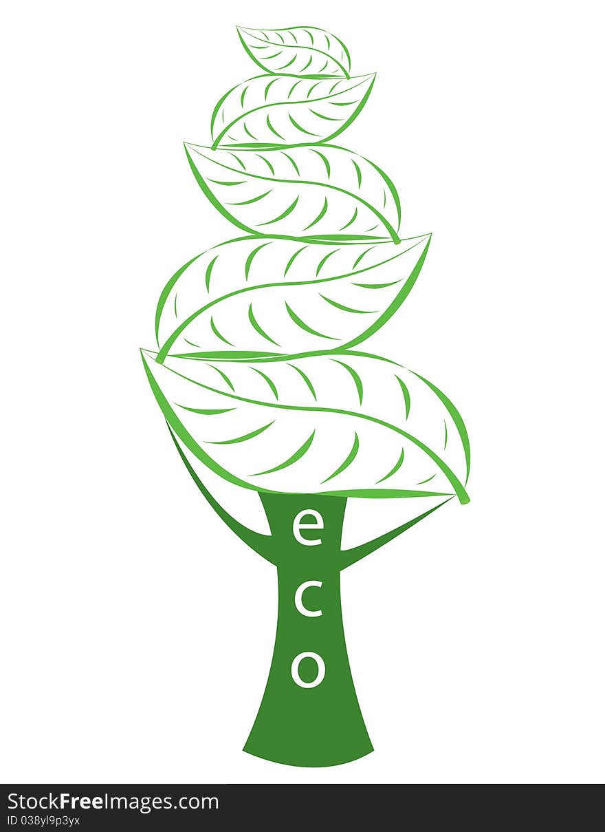 Green tree of ecology logotype. Green tree of ecology logotype