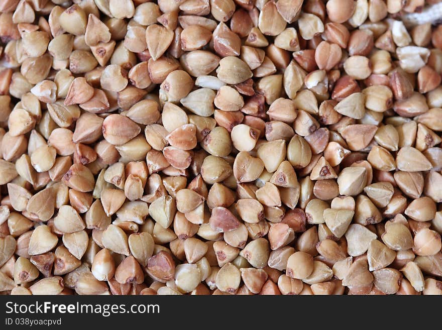 Scattering buckwheat. Macro. Healthy eating