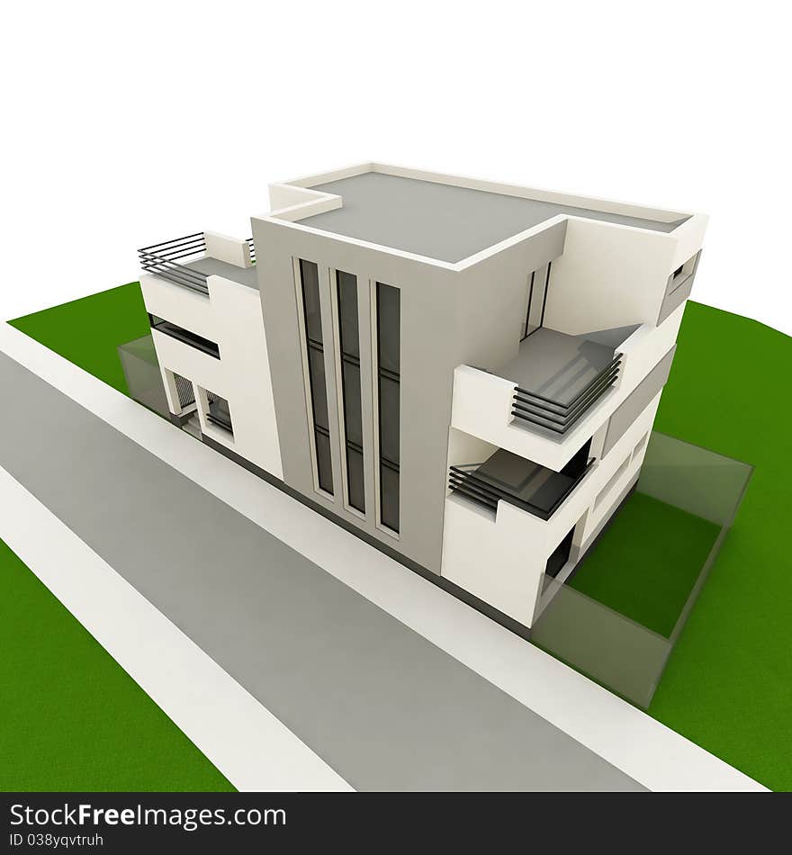 3d modern house